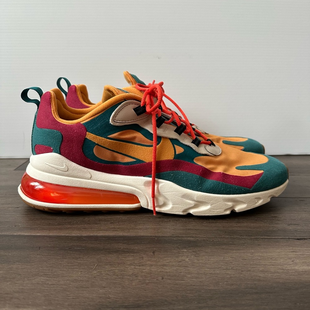 Men's Multicolor Athletic Sneakers - Orange, Teal & Burgundy